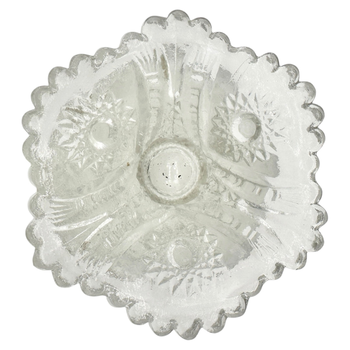 Oval Star Crystal No 300 Punch Bowl and 6 Cups Vintage Childrens Tableware Set
