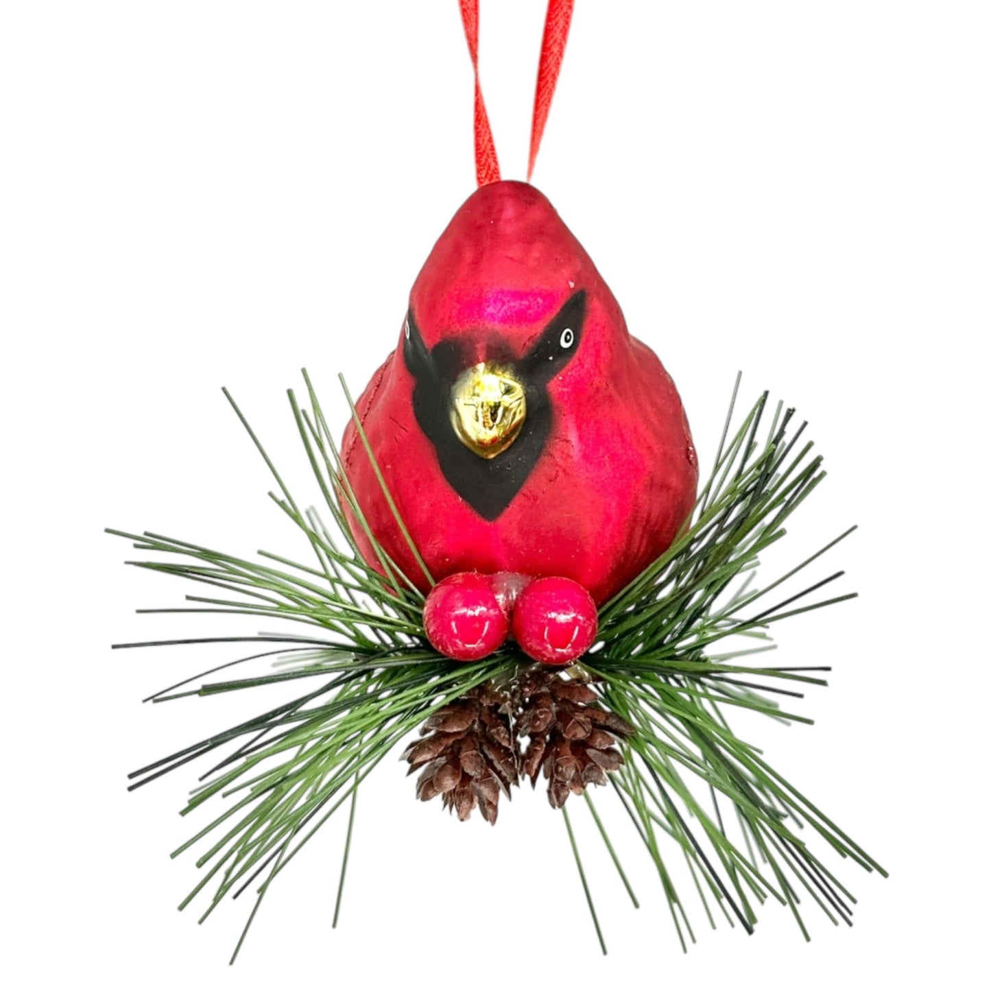 Handcrafted Glass Cardinal Ornament boxed Set Of 3 Red Birds Pine Accents Target