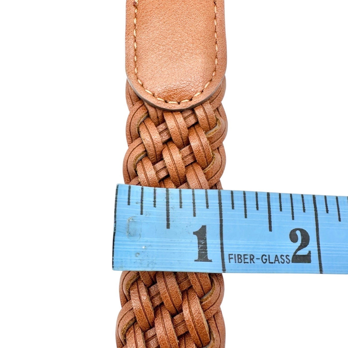 Braided Leather Belt With Brass Buckle Womens Adjustable 52 inches Stylish