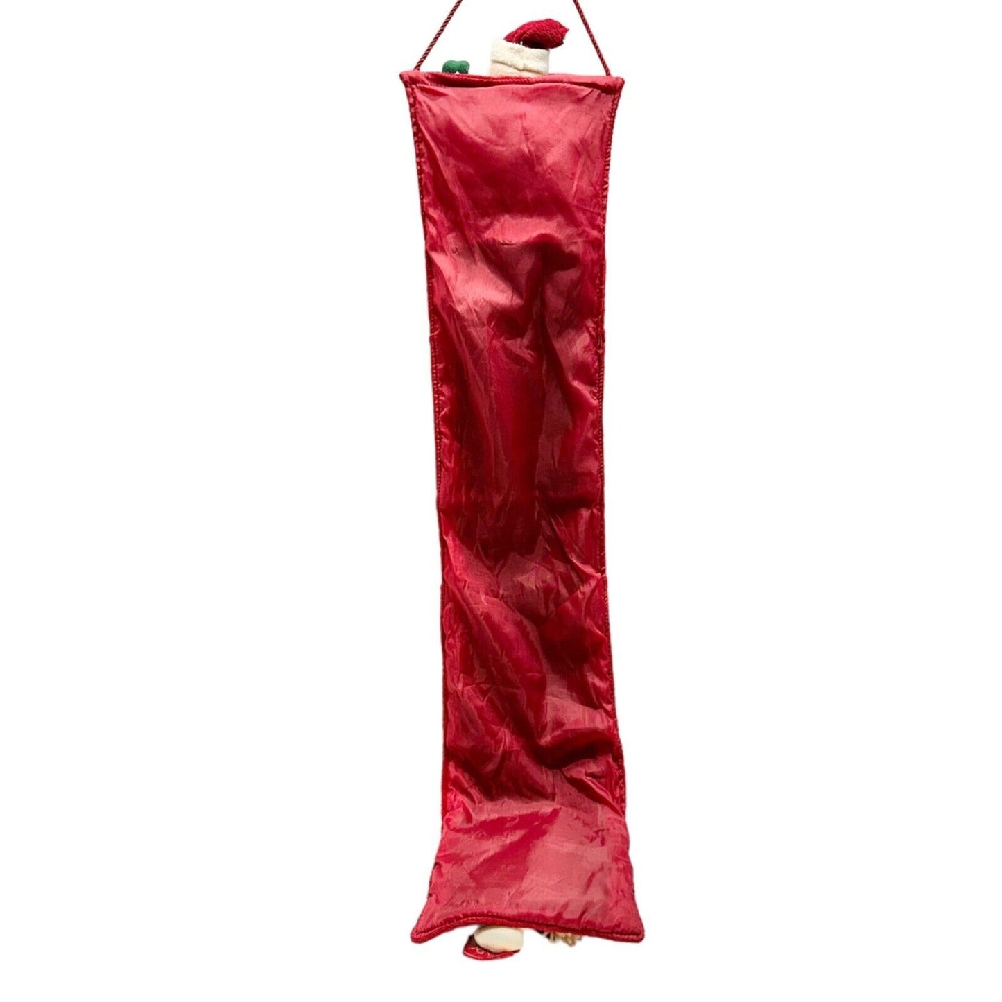 Christmas Card Hanging Holder 44x8 Red Green Santa Snowman 3 Pockets Soft Fleece
