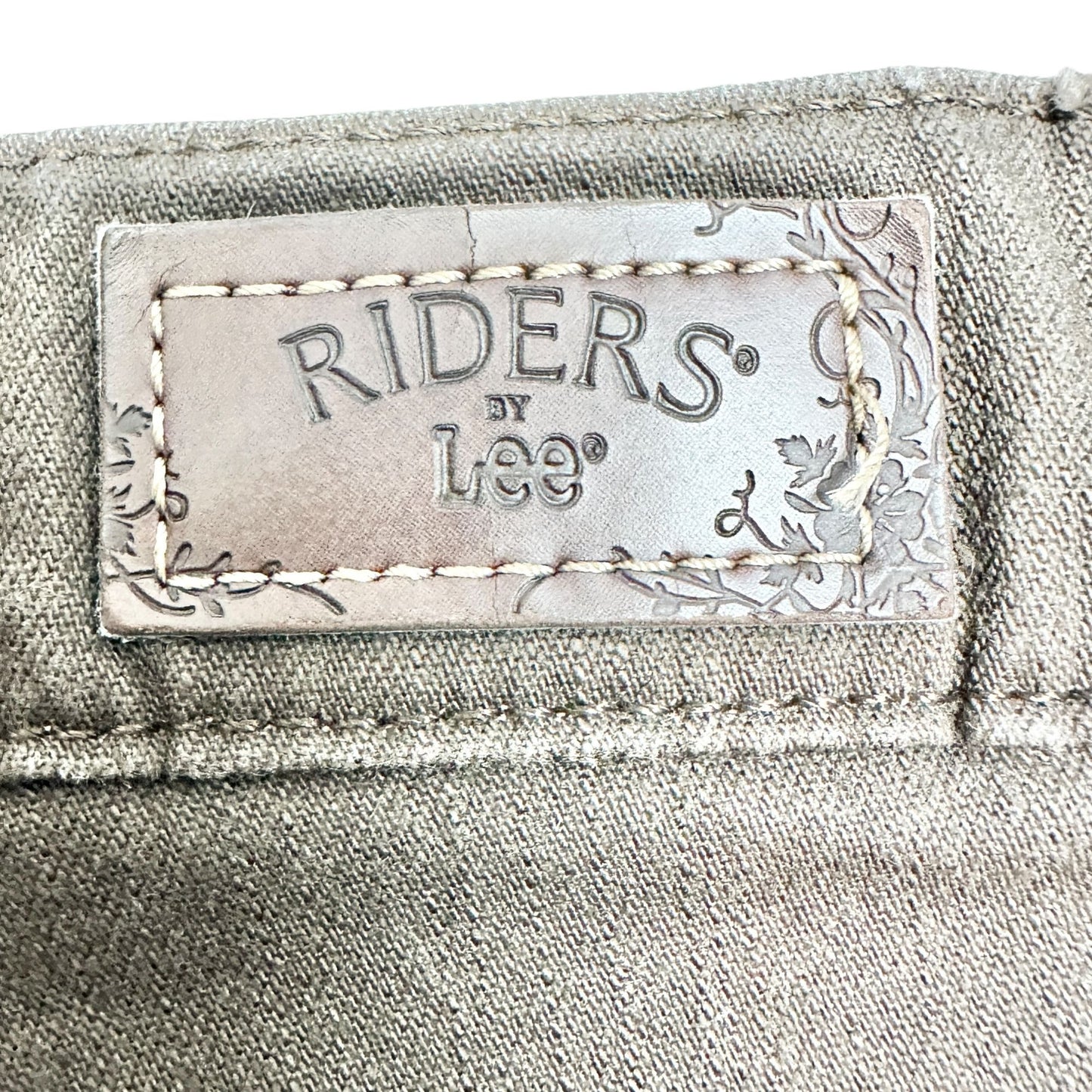 Riders By Lee Pants Womens 16P Brown Straight Leg Mid-Rise Cotton Blend