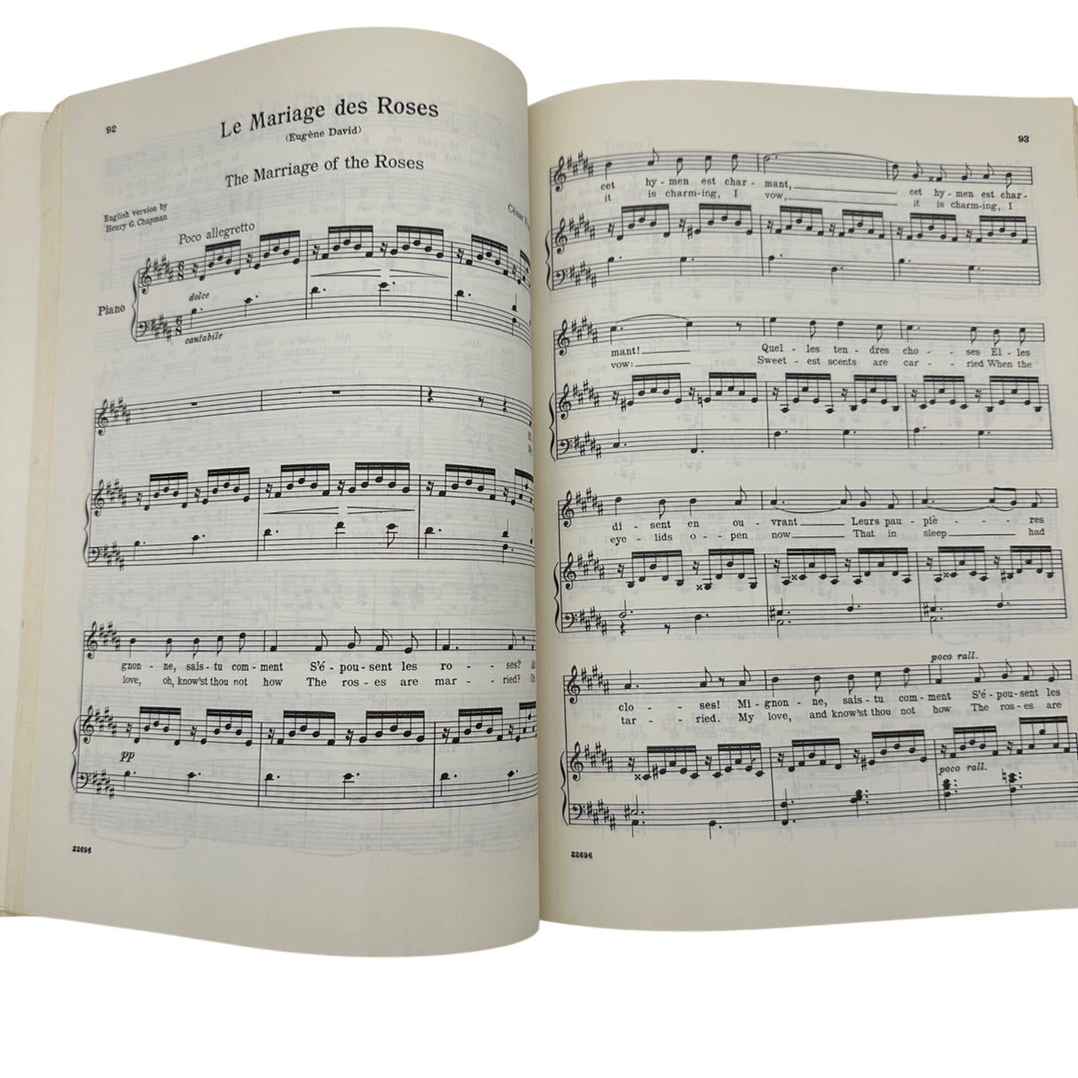 Anthology Of French Song High Voice Edition 39 Songs w Piano Spicker Schirmer