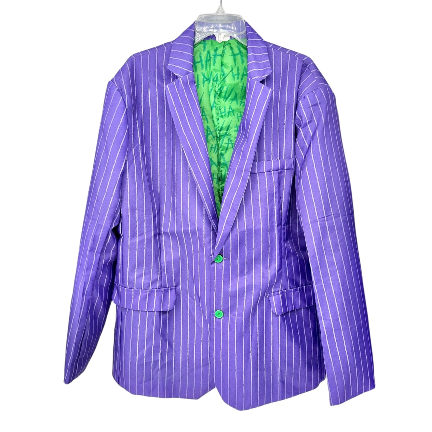 Spirit Halloween Costume The Joker Mens XL Purple Green Suit Tie Suspenders