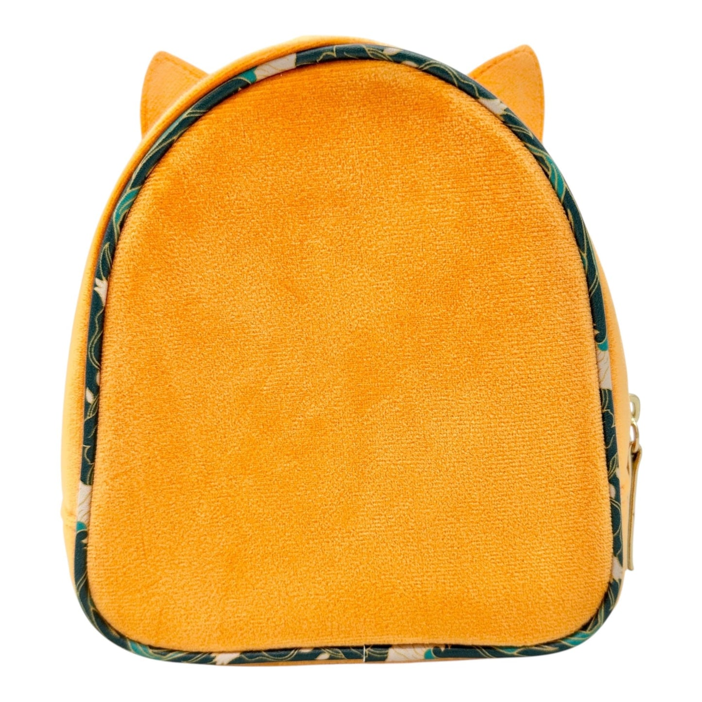 Bath & Body Works Orange Fox-Shaped Cosmetic Bag 6x6x2.5 Poly With Vinyl Trim