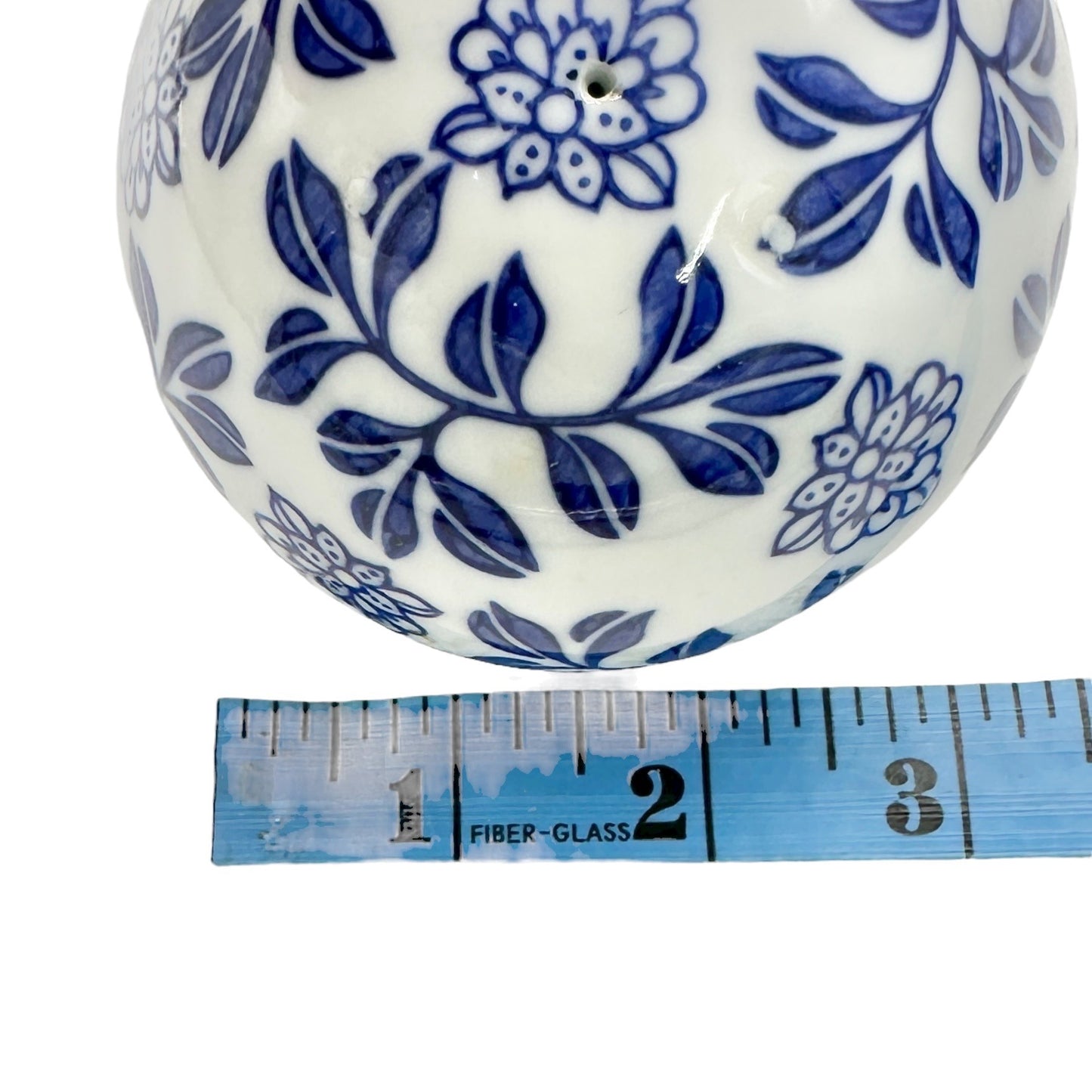 Set Of 6 Blue and White Porcelain Decorative Orbs and Egg Floral Design NO BOX