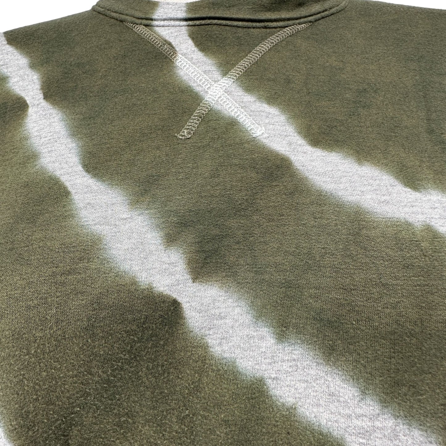Maronie Crop Top Womens M Tie-Dye Olive Green and White Long-Sleeve
