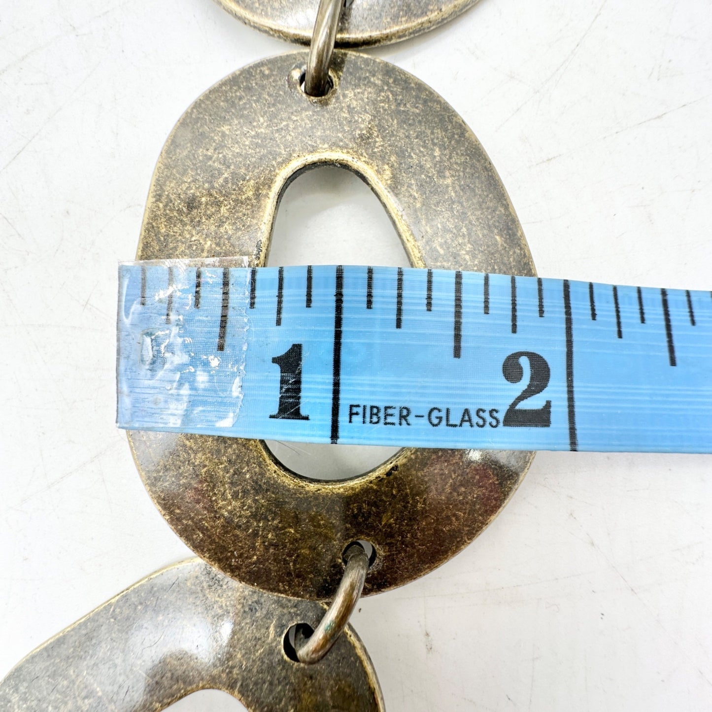 Vintage-Inspired Womens Gold Tone Oval Link Adjustable Belt 41-56 inches Long