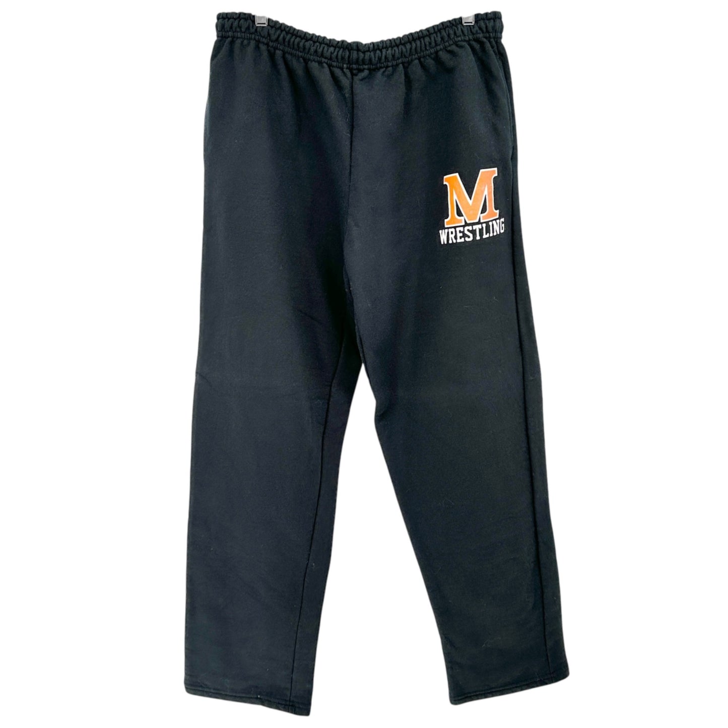Gildan Sweatpants Mens 2XL Black DryBlend 2XL Elastic Waist Orange M Wrestling