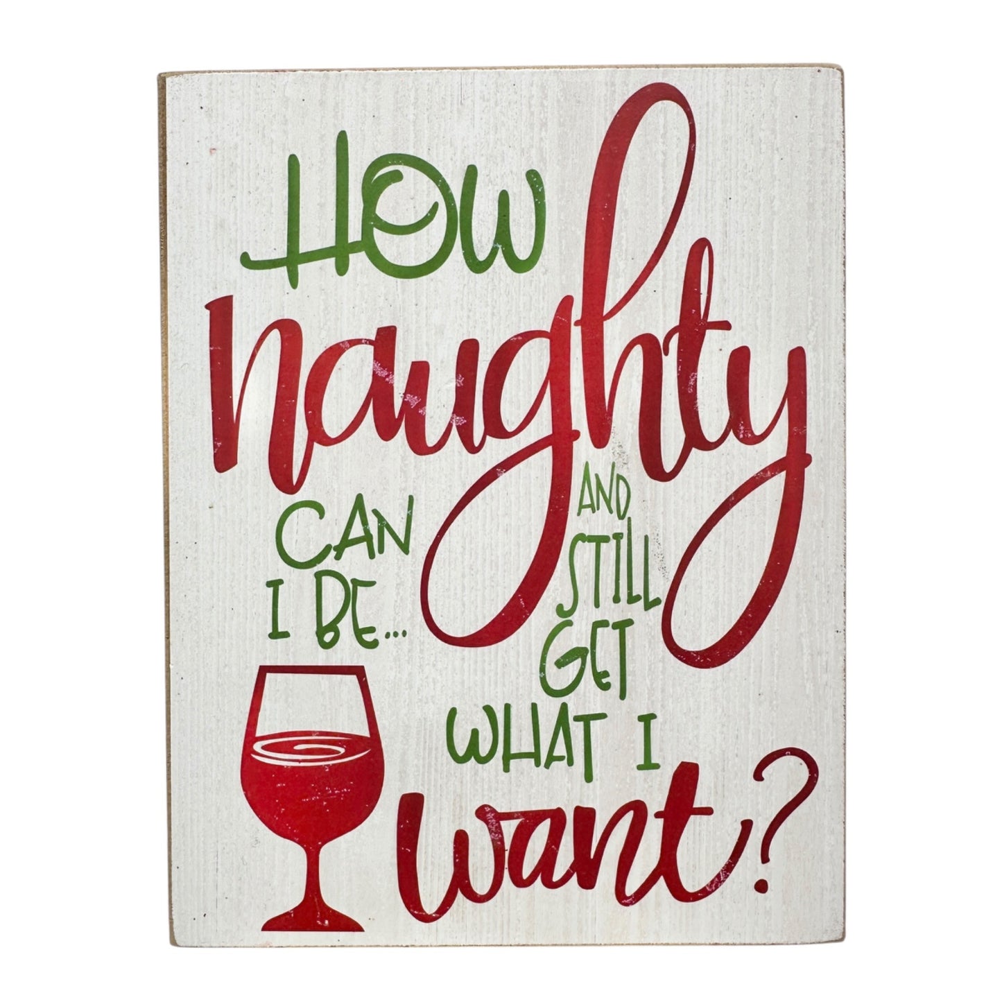 Holiday Decor Wine Themed Bundle Wooden Sign and Joie Noel Wine Charms Set