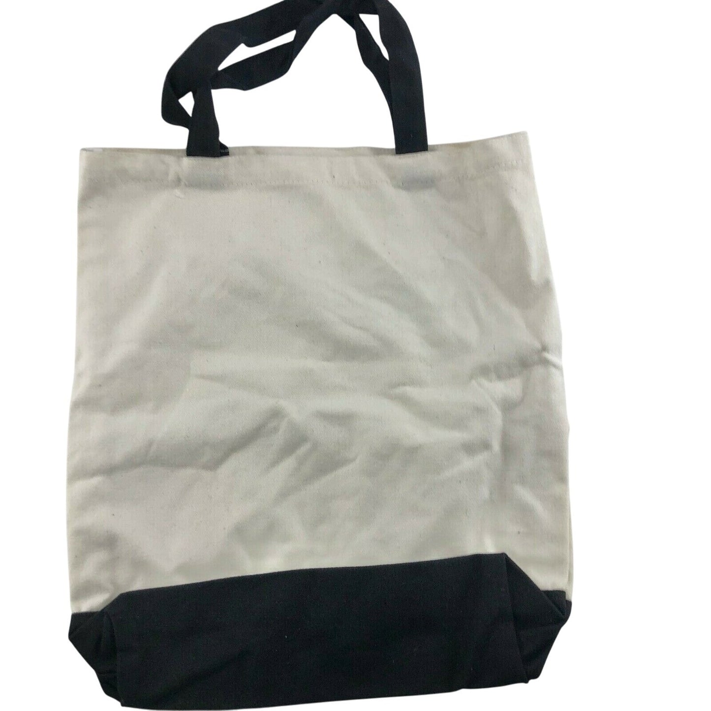 Canvas Bride Tote Bag Black Off White Wedding Bells Medium Ceremony