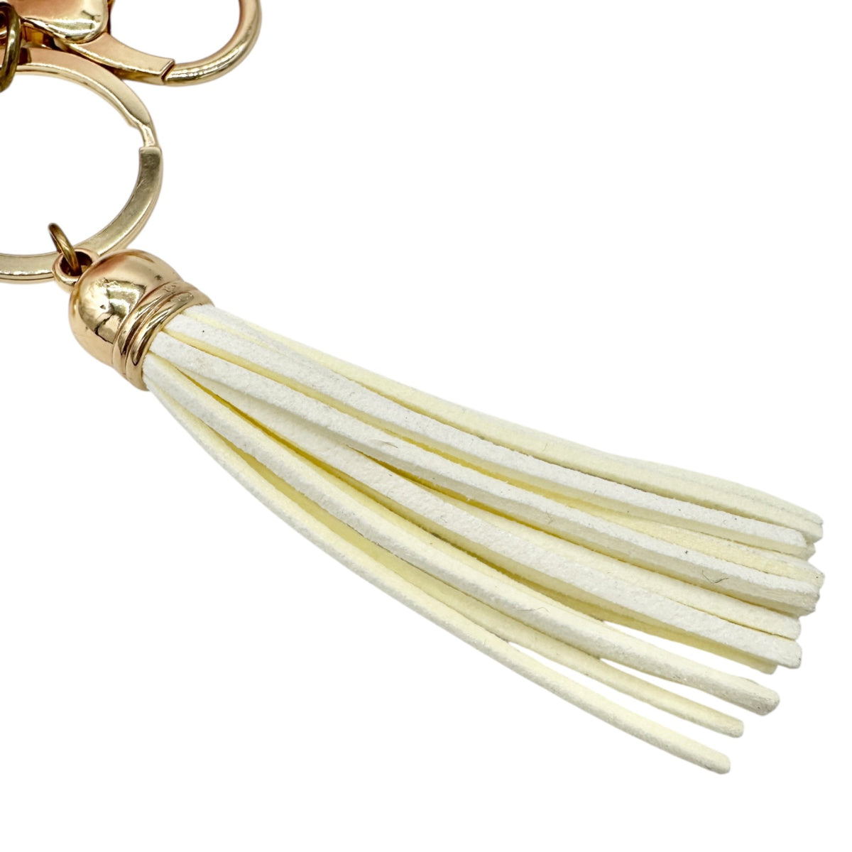 Pink Fluffy Pom Pom Keychain With Eiffel Tower Charm and White Tassel