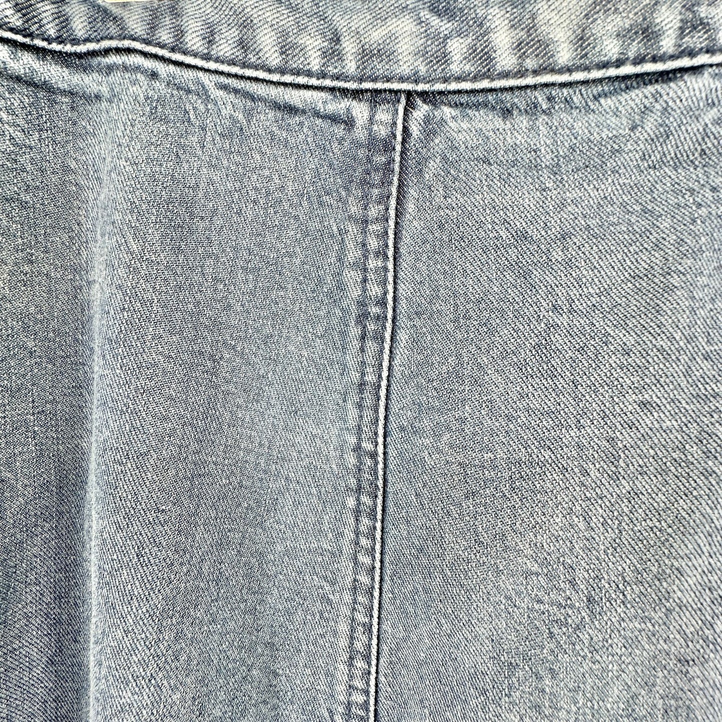 LL Bean Womens Denim Midi Skirt Light Wash Size 16 Regular Side Zip and Button