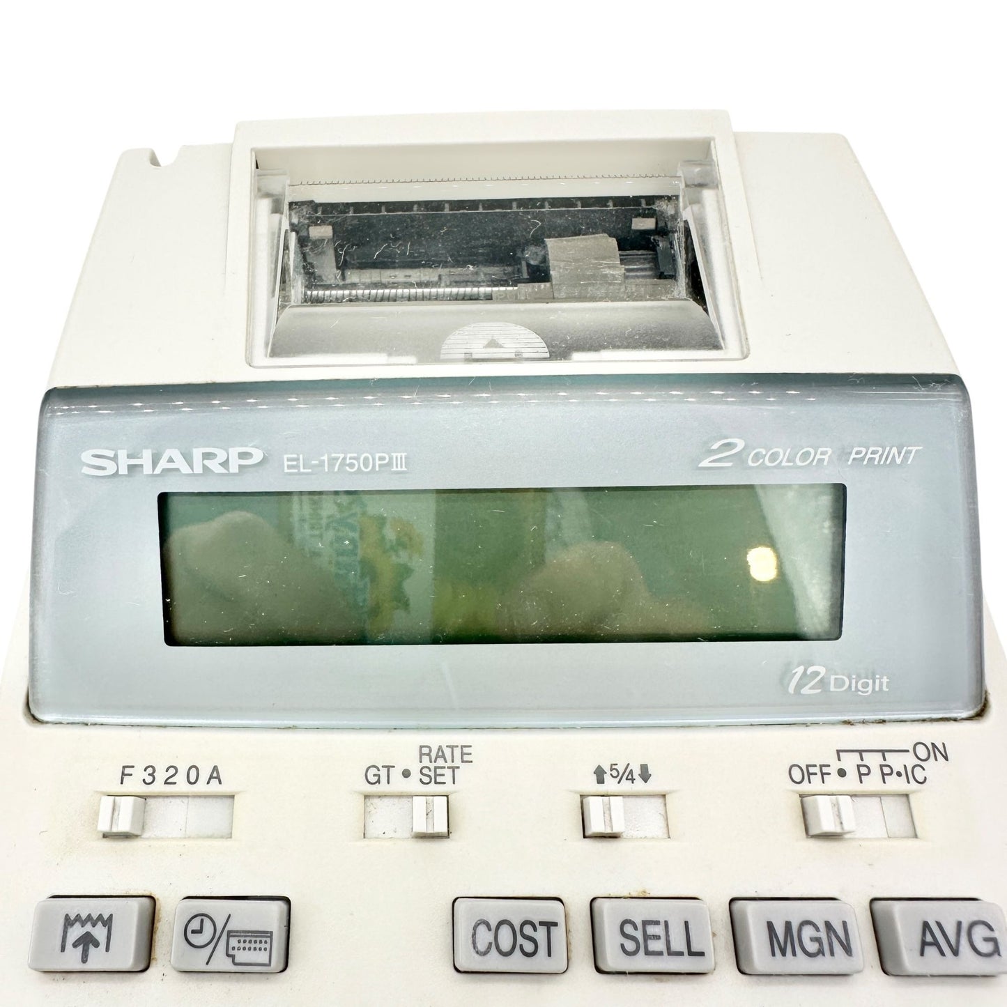 Sharp EL-1750PIII 12-Digit 2-Color Printing Calculator AC Adapter Dual Power