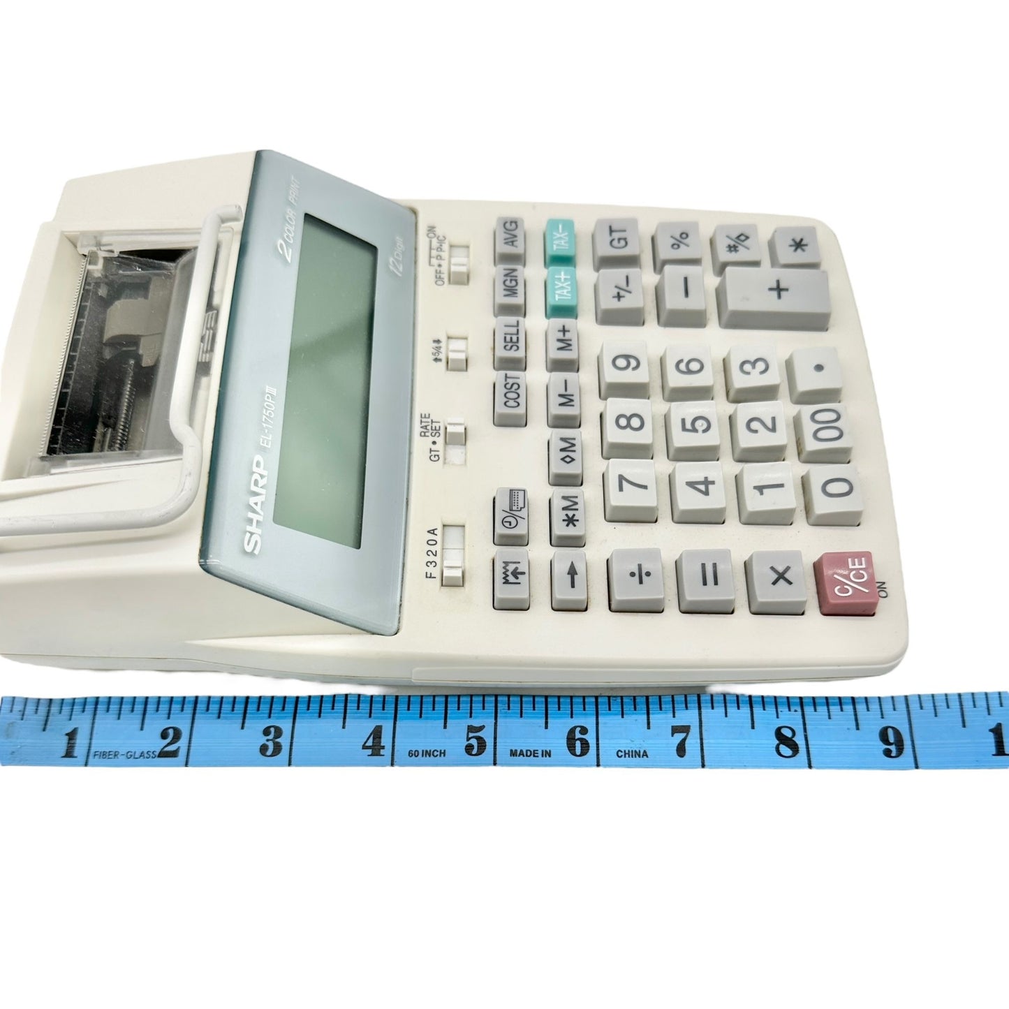 Sharp EL-1750PIII 12-Digit 2-Color Printing Calculator AC Adapter Dual Power