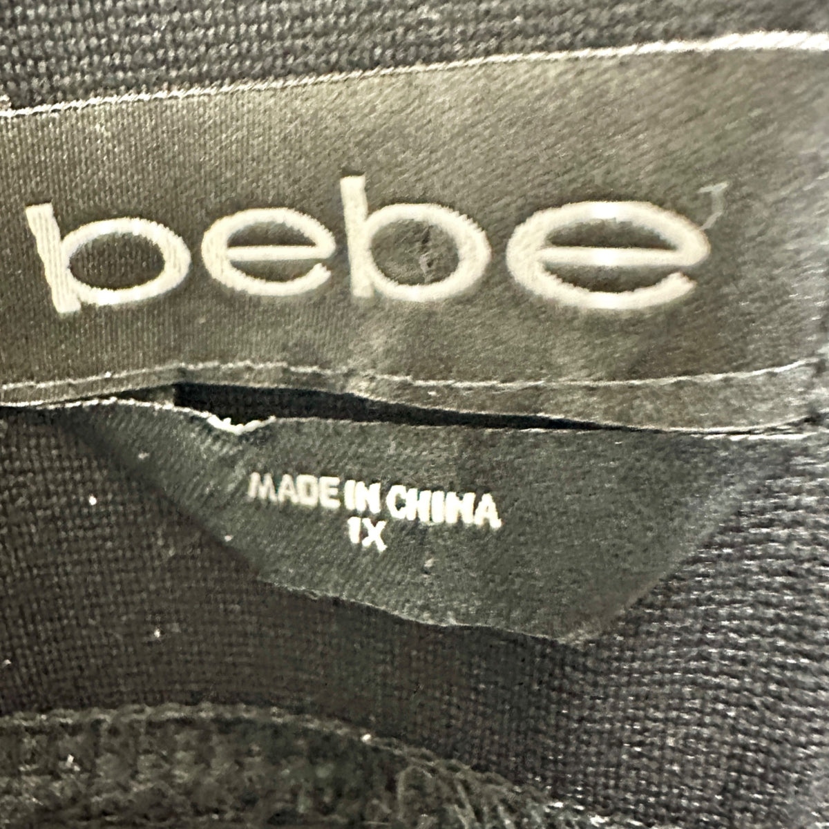 Bebe Black Stretch Pants 1X Front and Ankle Zipper Accents Comfort Rayon Blend