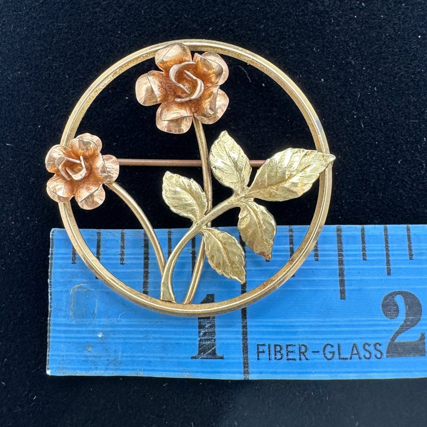 Vintage Gold Tone Rose Brooch and Clip On Earrings Set Floral Elegant Design