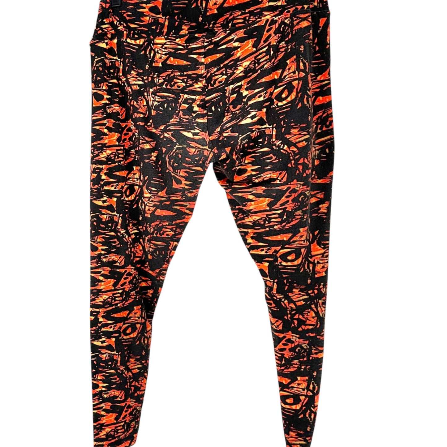 LuLaRoe Leggings Womens Tall and Curvy Black Orange Yellow Size 12-22 Halloween