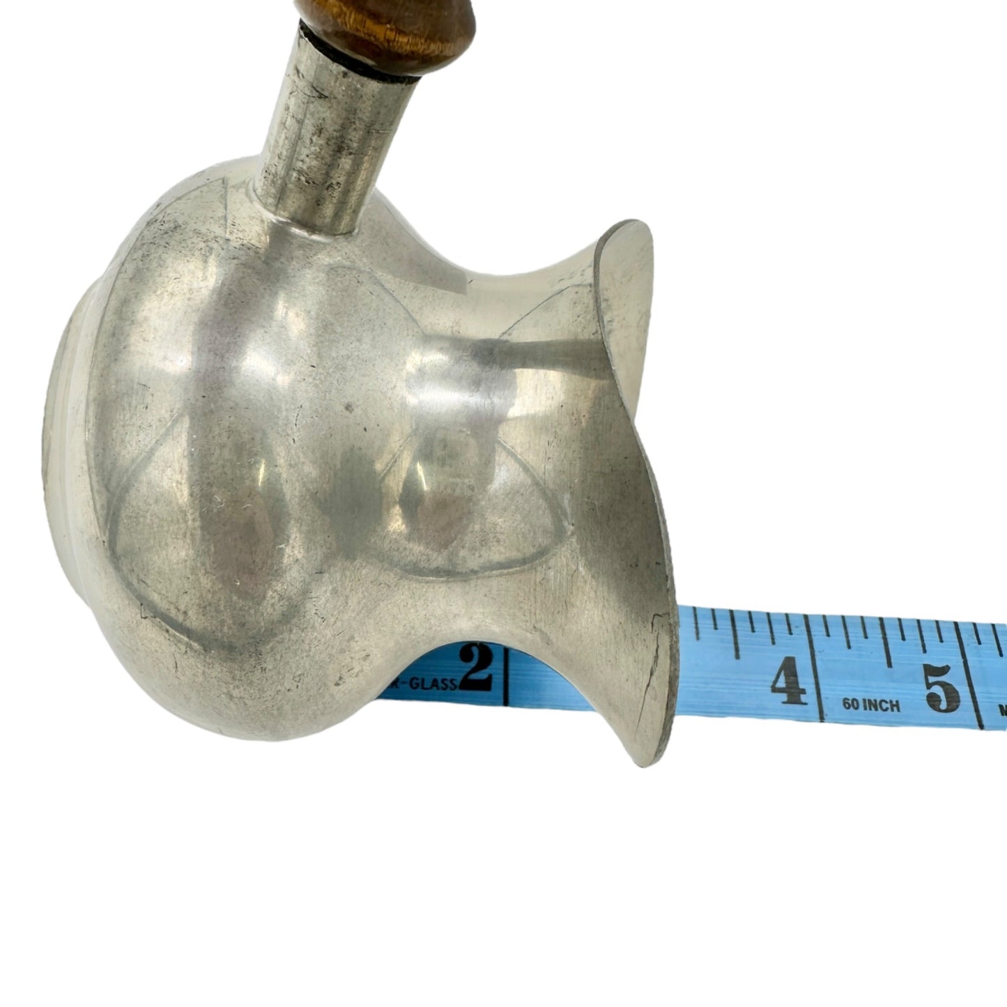 Vintage Stieff Pewter Pipkin Sauce Warmer With Wooden Handle and Pouring Lip