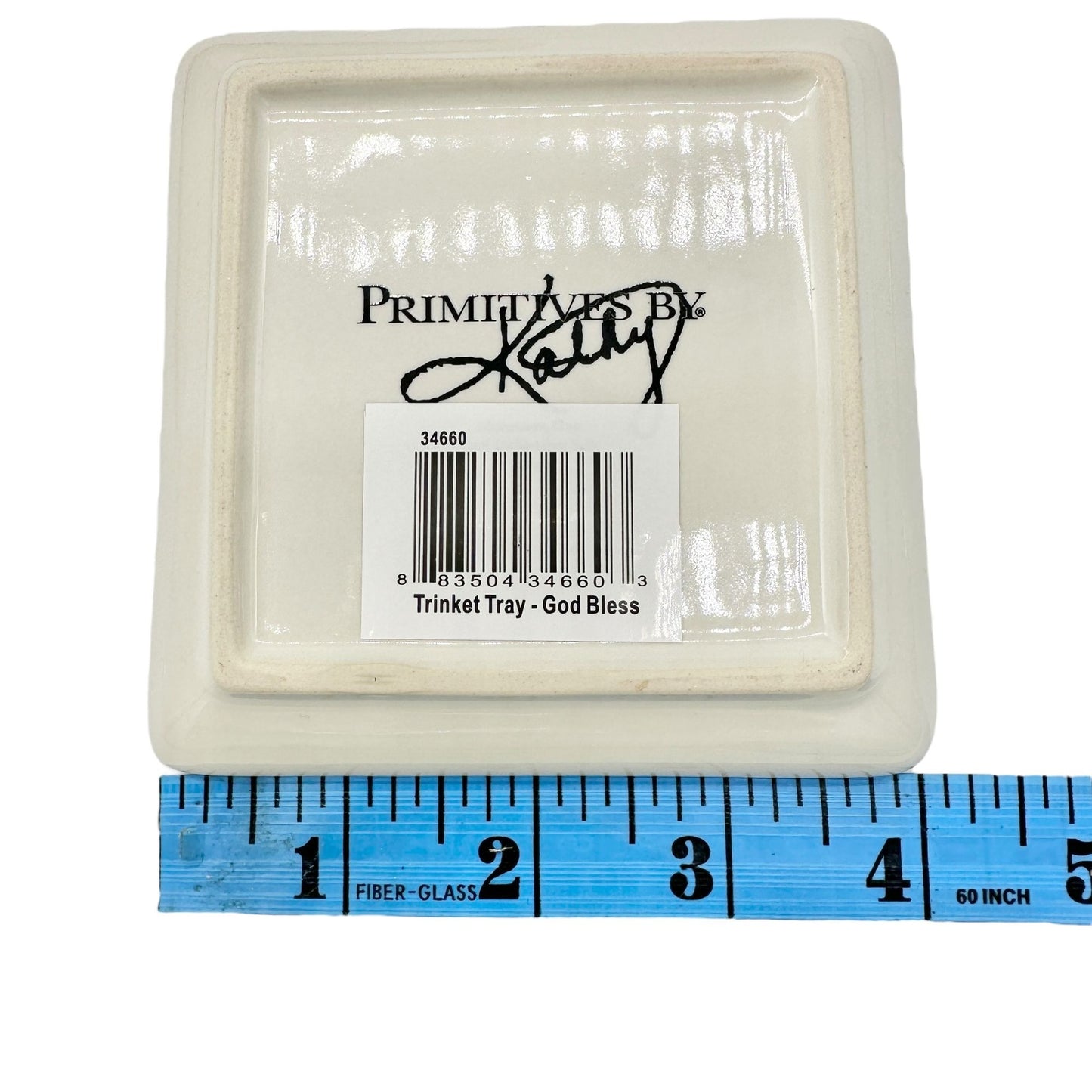 Primitives By Kathy God Bless America Decorative Square Trinket Trays Set 4 NIB