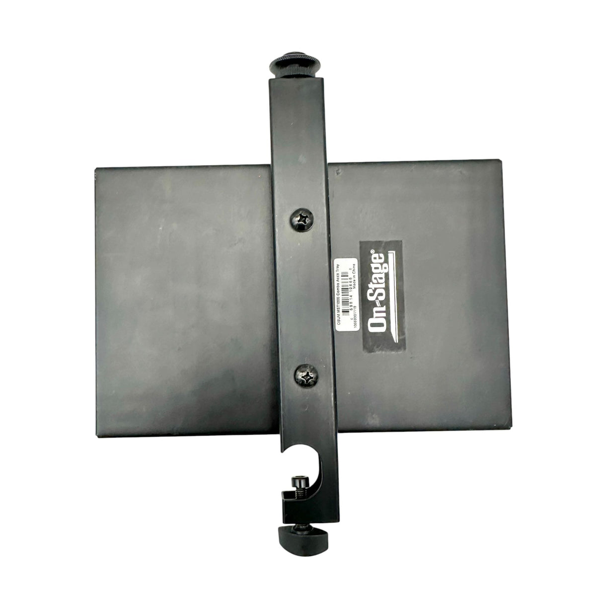 On Stage MST1000 Musicians Combo Accessory Tray With Clamp Mount Black 10x6