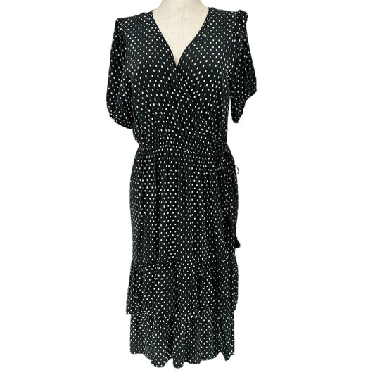 Knox Rose Wrap Midi Dress XXL Black White Polka Dot Maternity Breastfeeding