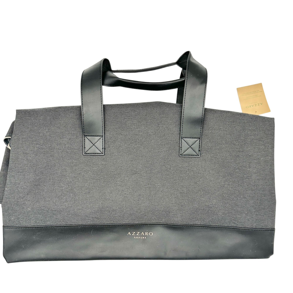 Azzaro Paeduma Duffle Bag Gray and Black Recycled Material NEW 20.5 x 11 x 6.5
