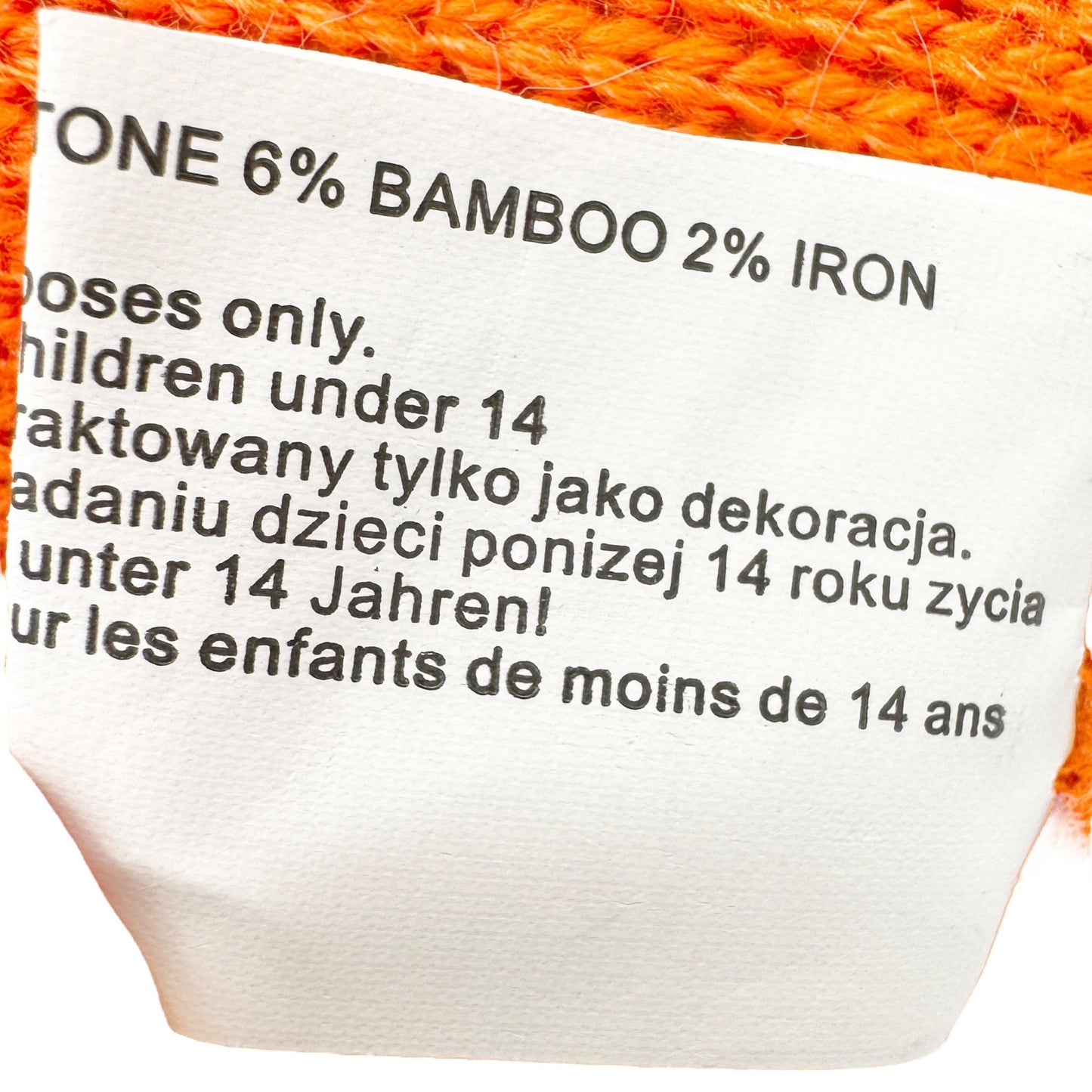 Halloween Gnome Witch Plush Decoration With Broom and Striped Legs Orange Black