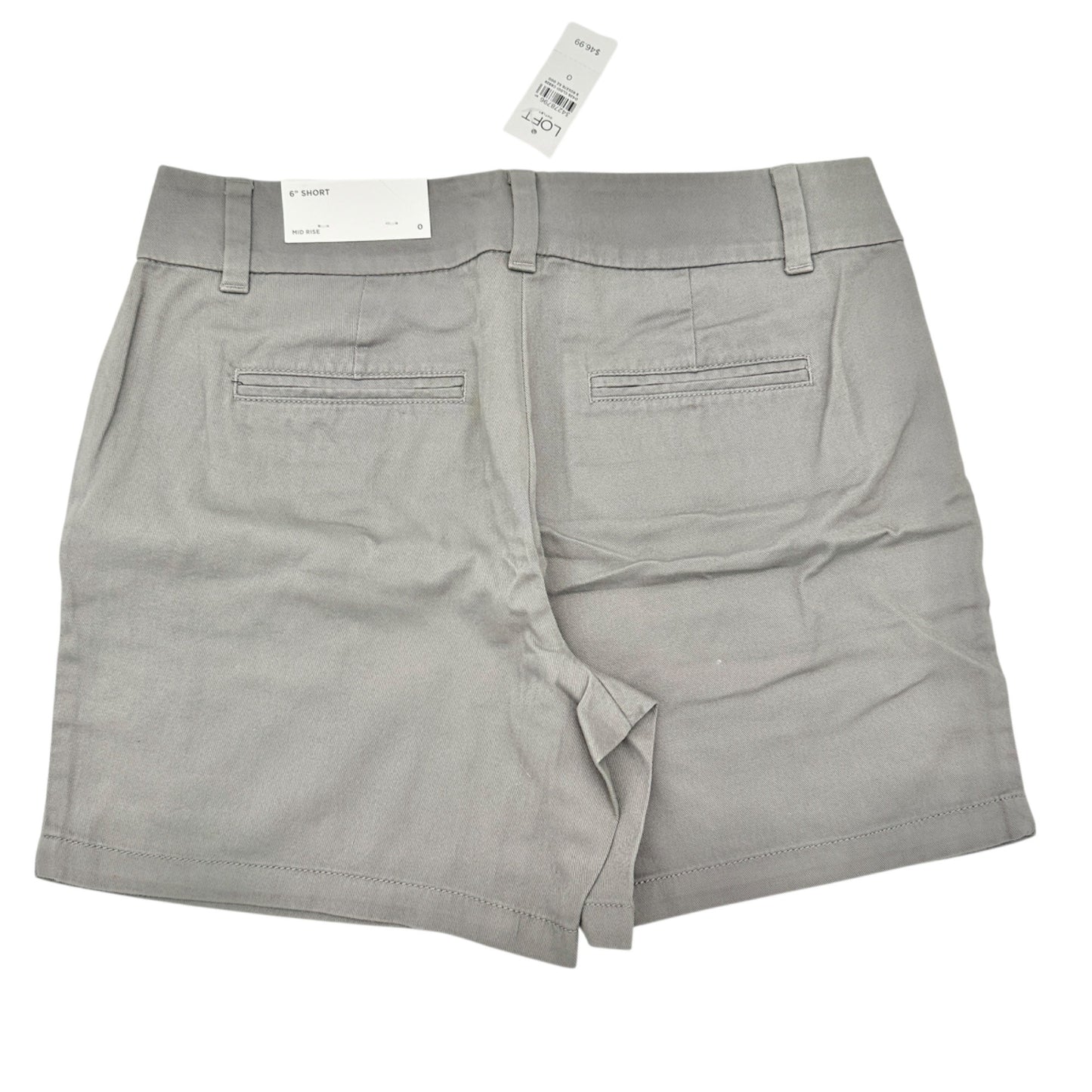 Loft Outlet 6 inch Shorts Womens Size 0 Gray Cotton Blend NEW