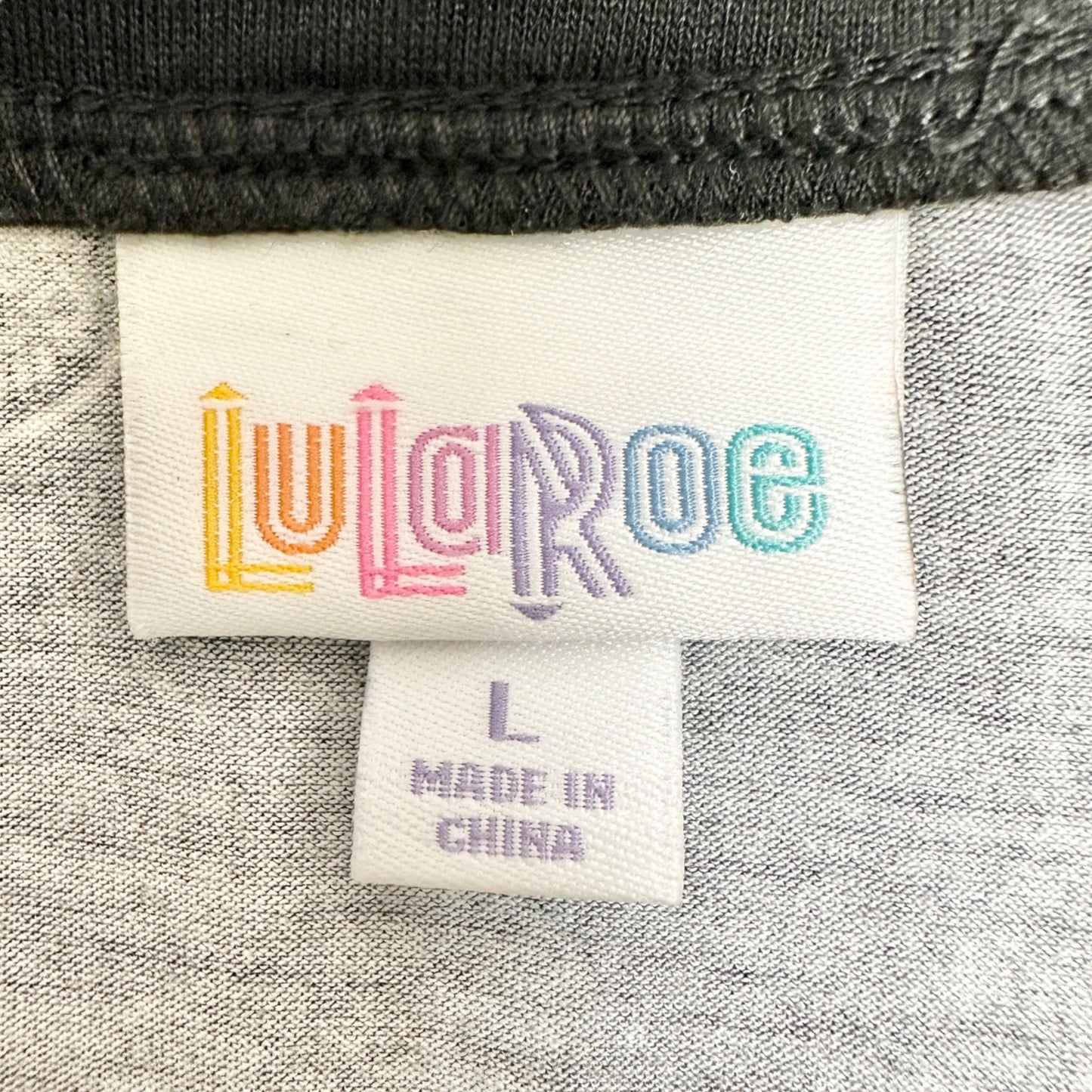 Lularoe Emily Dress Womens L Black White Butterfly Print LS Side Pockets Soft