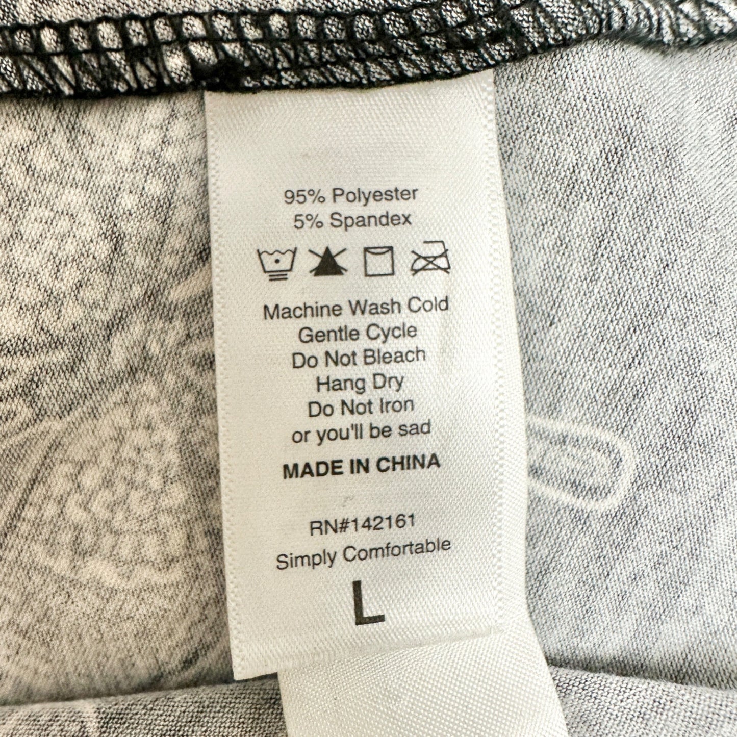 Lularoe Emily Dress Womens L Black White Butterfly Print LS Side Pockets Soft