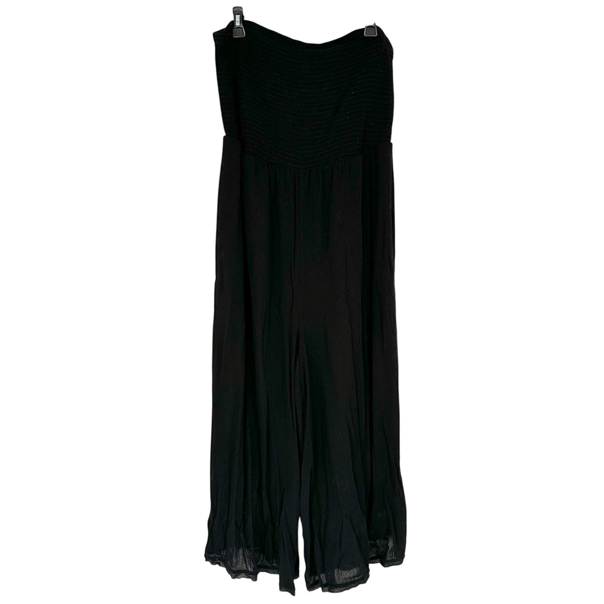 Torrid Jumpsuit Womens 2X 18 20 Smocked Gauze Solid Black Flowy Comfort NWT