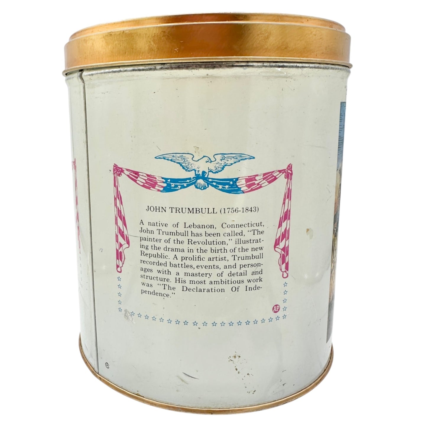 Bicentennial Celebration Tin 1776-1976 John Trumbull Painting Storage Container