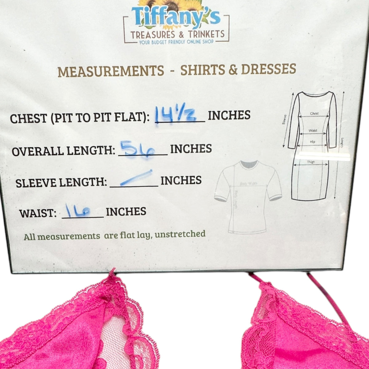 Val Mode Nightgown Womens Small Hot Pink Spaghetti Straps Lace Sheer 56" Length