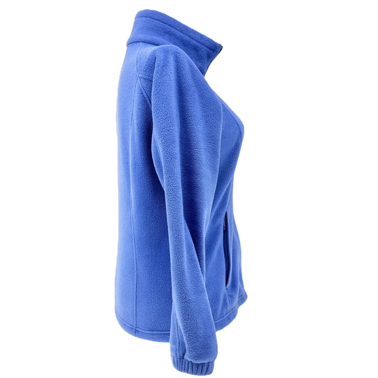 Columbia Fleece Jacket Womens L Blue Full Zip Cozy Warm Lightweight Polyester