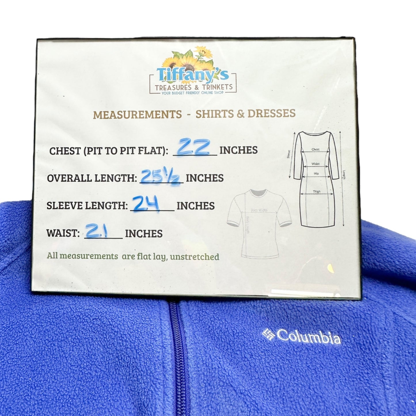 Columbia Fleece Jacket Womens L Blue Full Zip Cozy Warm Lightweight Polyester