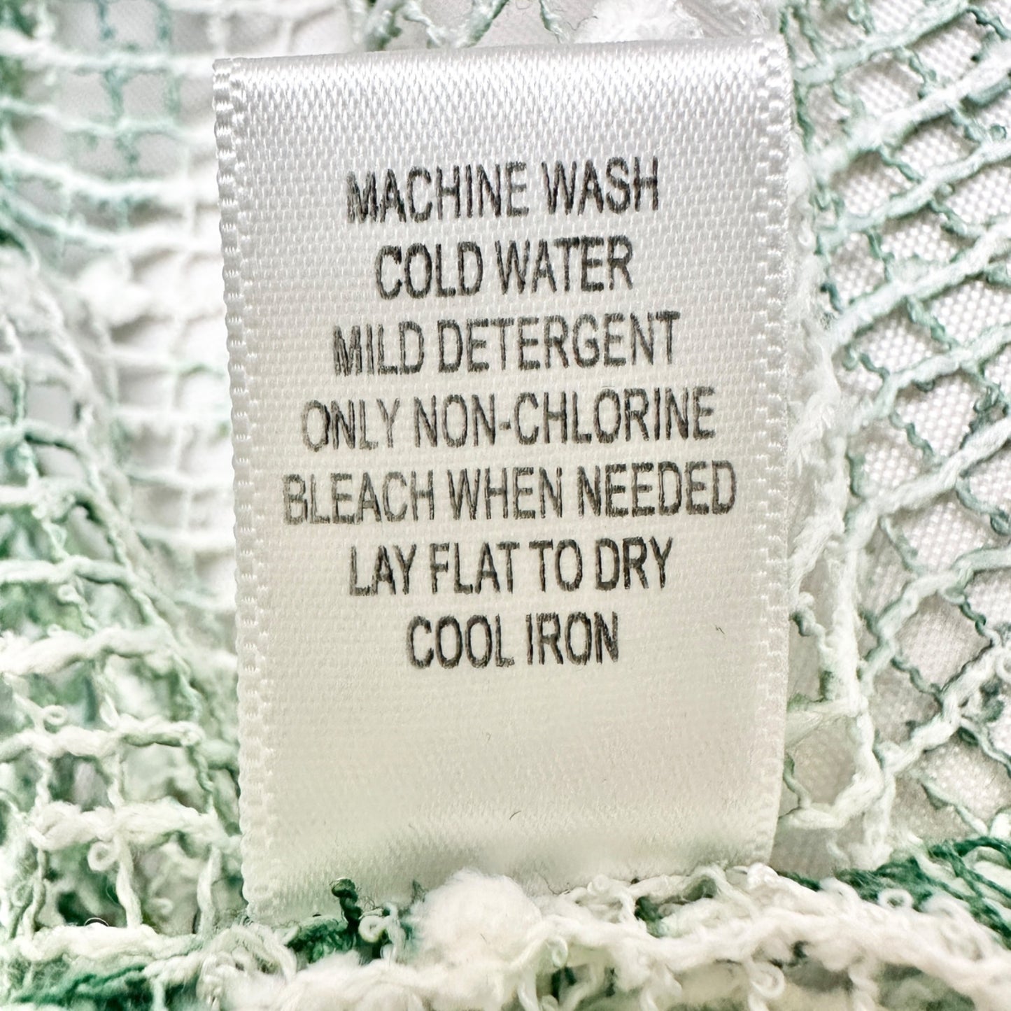 Green & White Sheer Leaf Pattern Tunic Swim Coverup 2X Polyester Women Plus Size