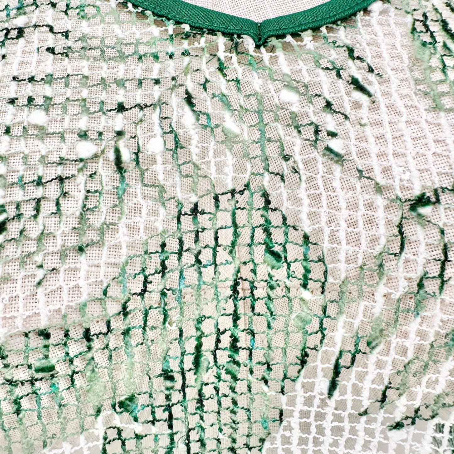 Green & White Sheer Leaf Pattern Tunic Swim Coverup 2X Polyester Women Plus Size