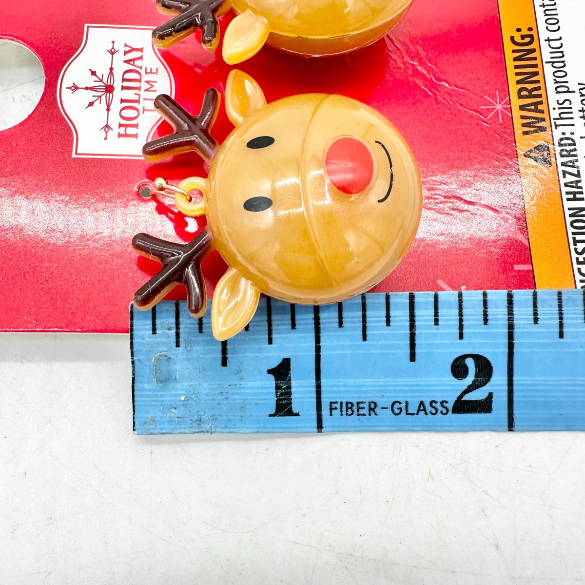 Holiday Time Earrings Pierced Light Up Rudolph 1.5 inch drop Brown NIP