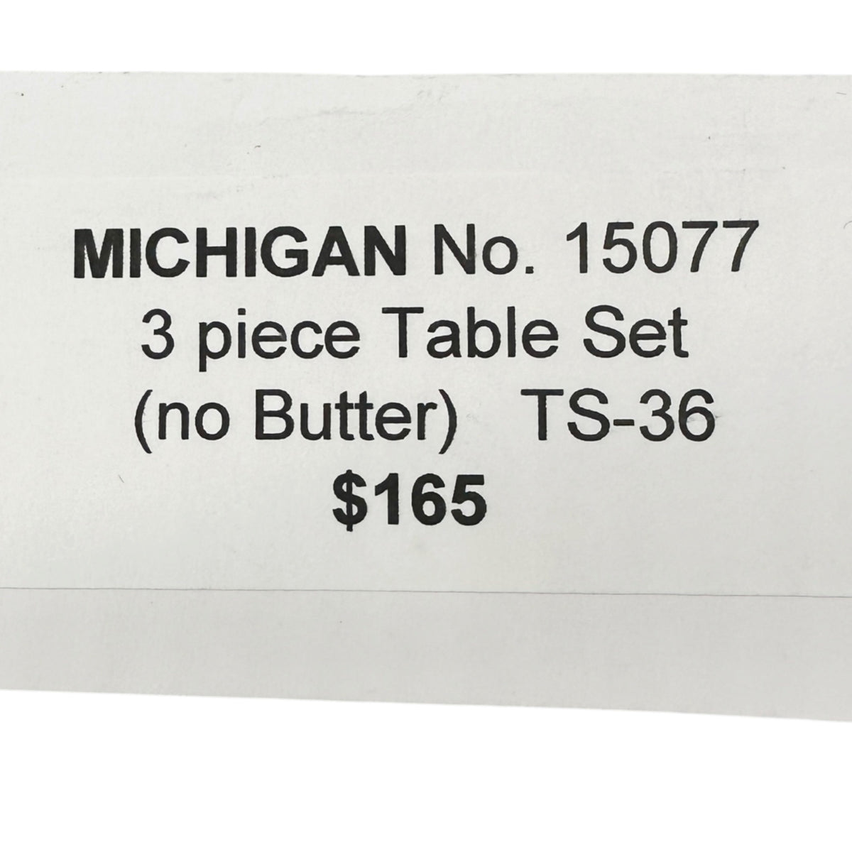 Michigan No 15077 3 Pc Clear Glass Childrens Tableware Set Creamer Sugar Spooner