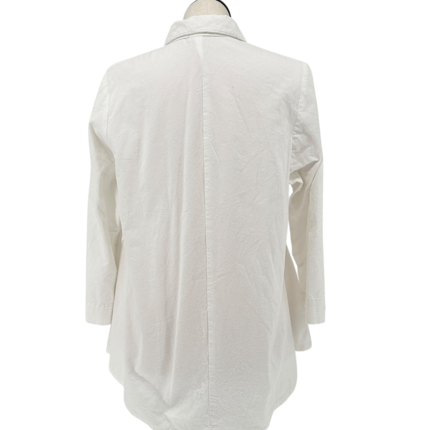 Just Jill Button-Up Shirt Womens XL White Corduroy Cotton LS Collared Loose Fit