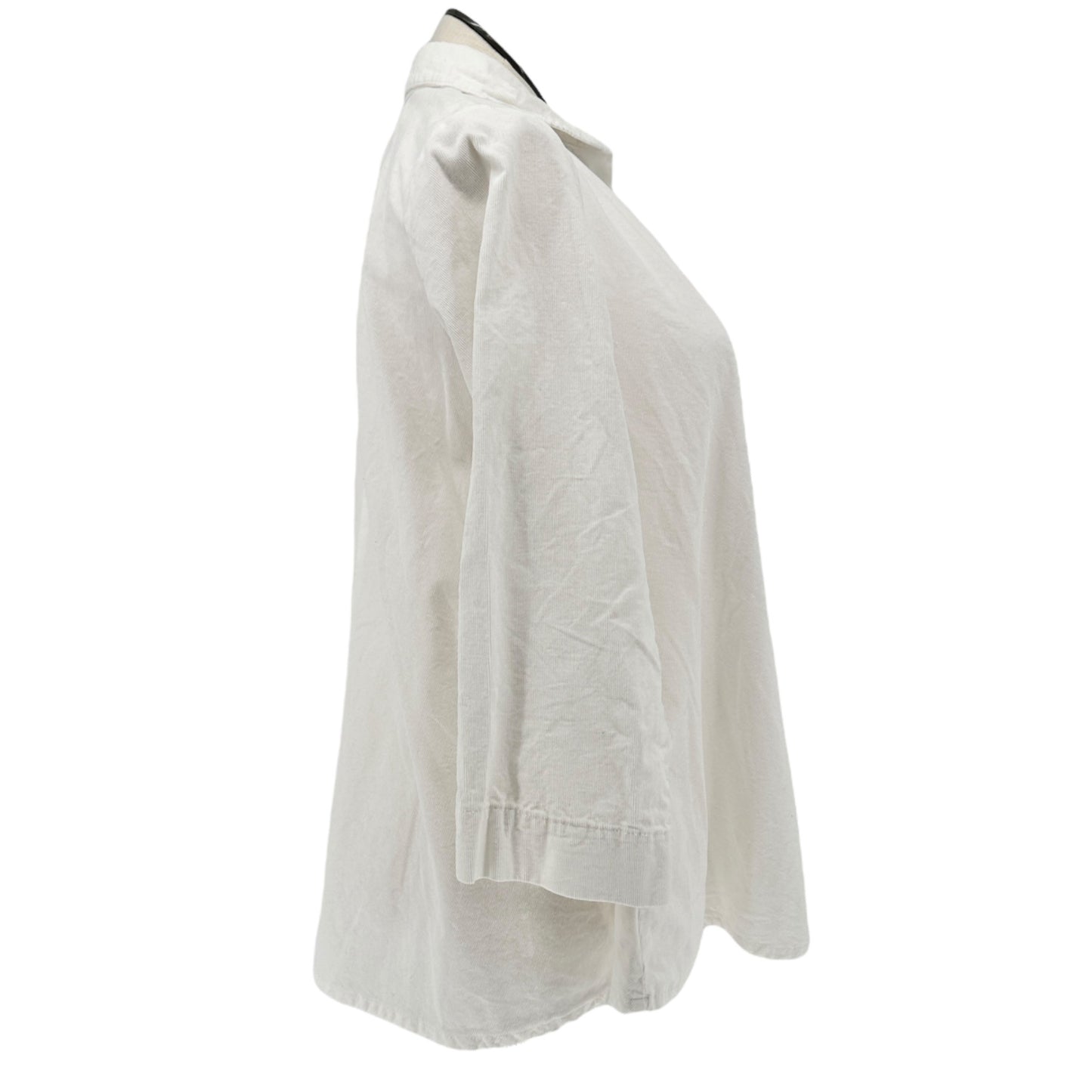 Just Jill Button-Up Shirt Womens XL White Corduroy Cotton LS Collared Loose Fit