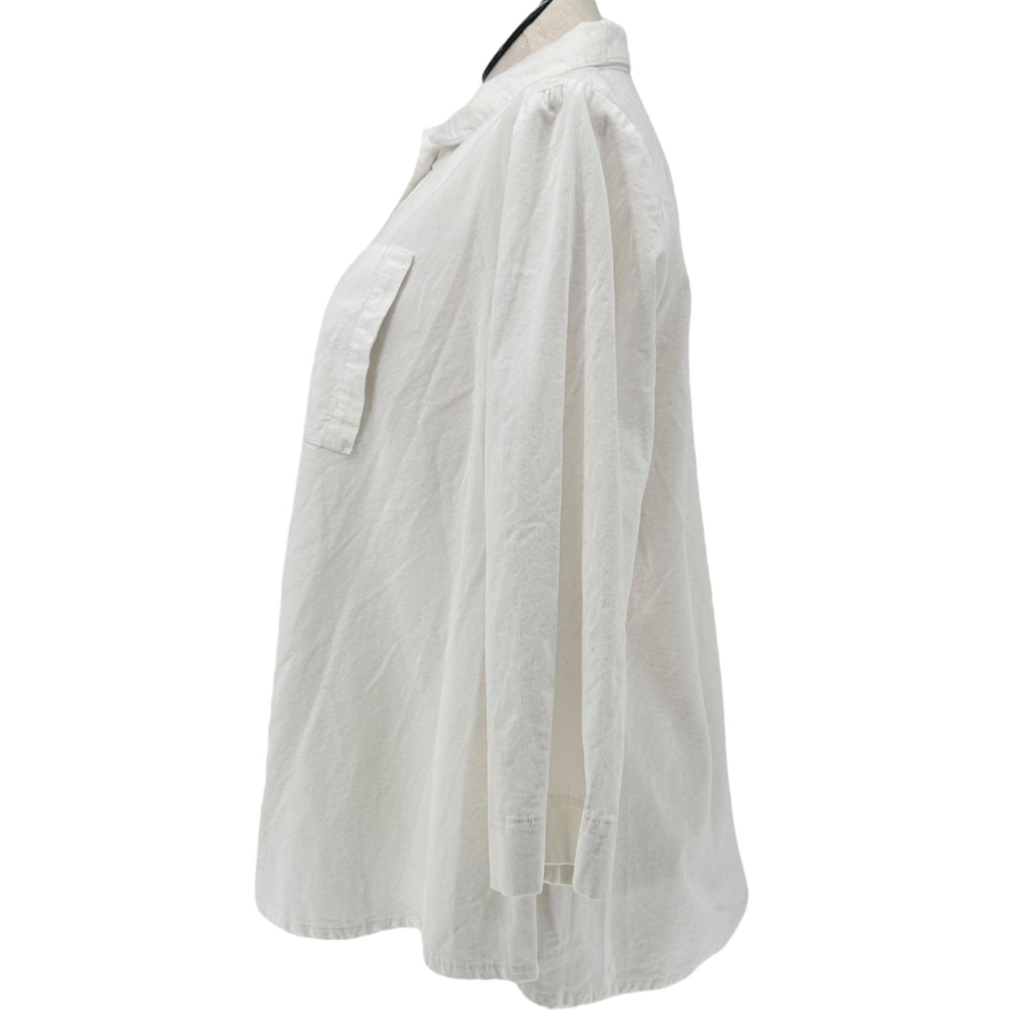 Just Jill Button-Up Shirt Womens XL White Corduroy Cotton LS Collared Loose Fit