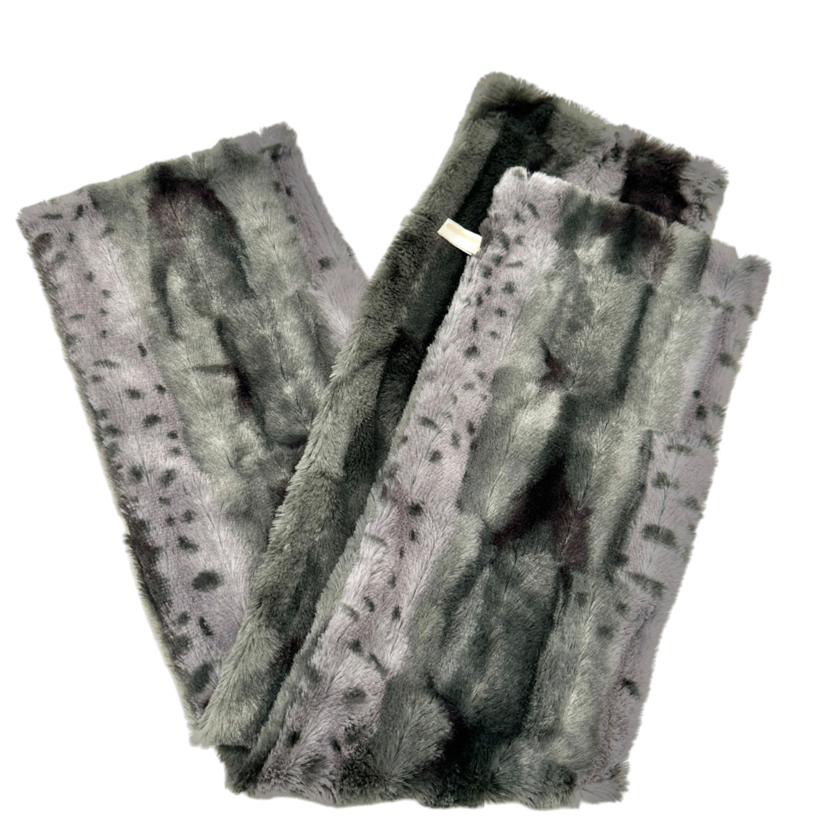 Collection Eighteen Faux Fur Scarf Gray and Black 66 inches Long Luxurious