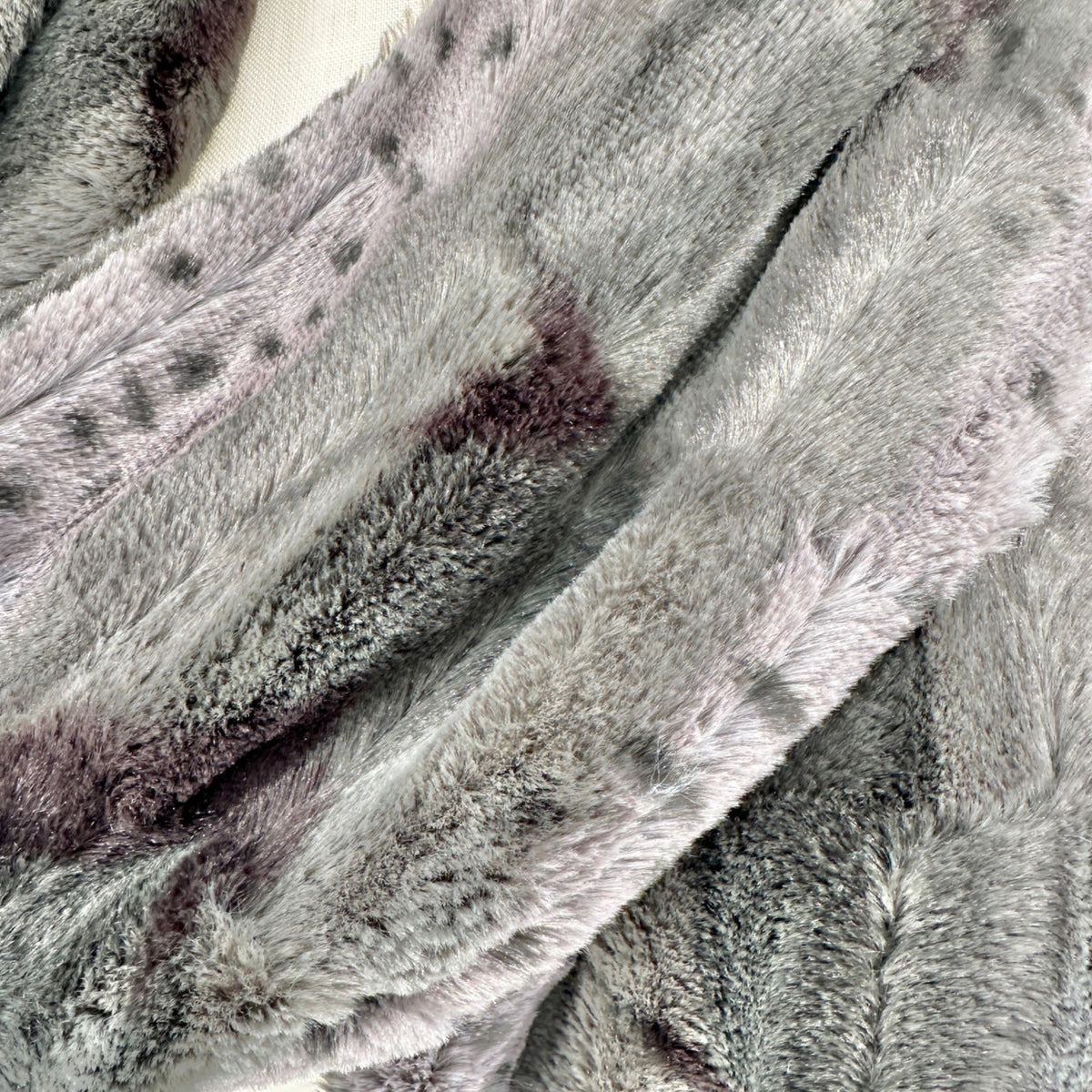 Collection Eighteen Faux Fur Scarf Gray and Black 66 inches Long Luxurious