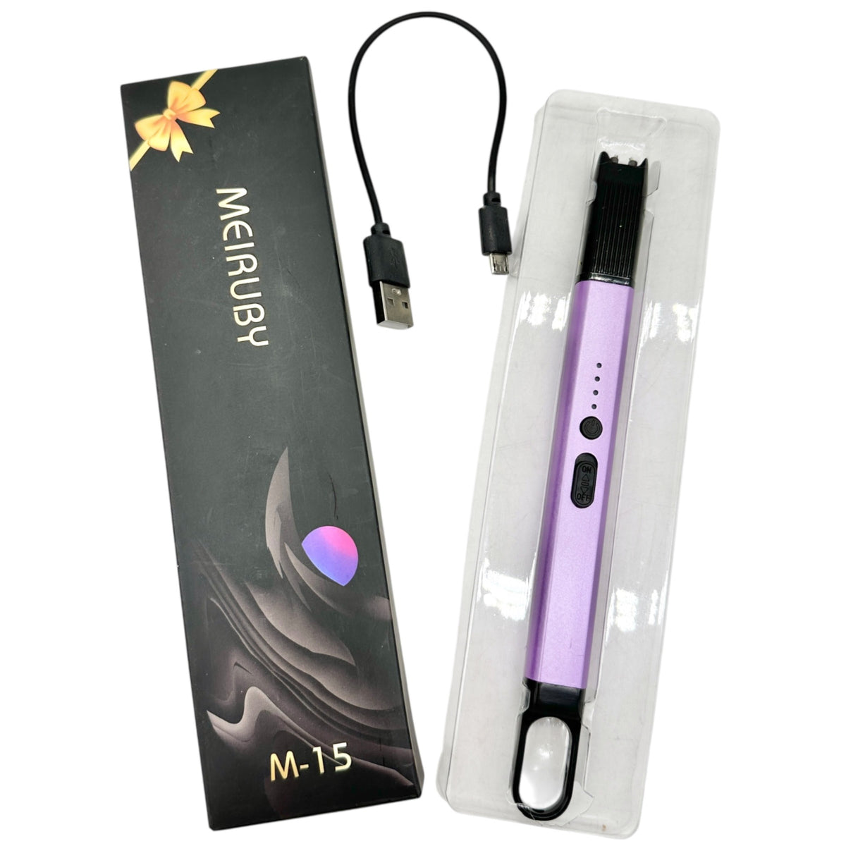 Meiruby M-15 USB Electric Rechargeable Arc Lighter Windproof Flameless Purple