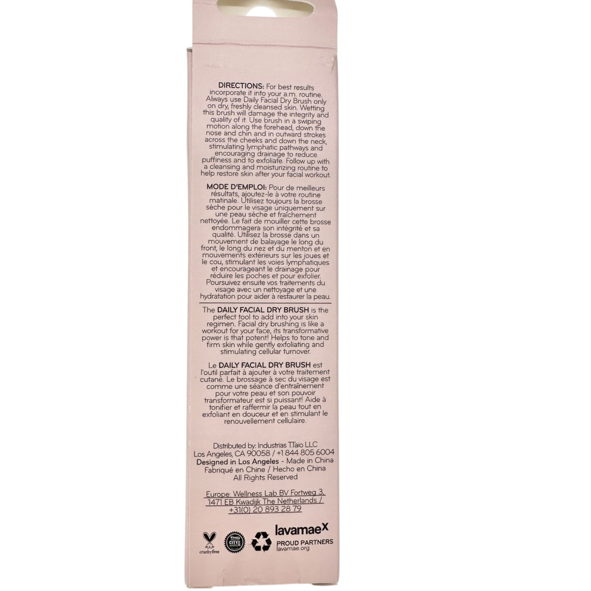 Daily Concepts Vegan Facial Dry Brush Nylon Bristles Beechwood Handle Skincare