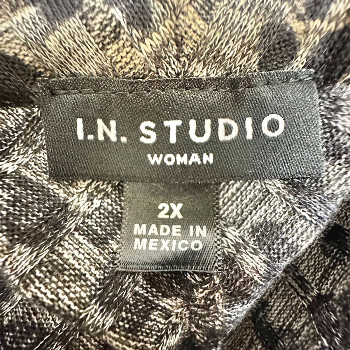 Leopard Print Cowl Neck Poncho Top With Button Details Size 2X By I.N. Studio