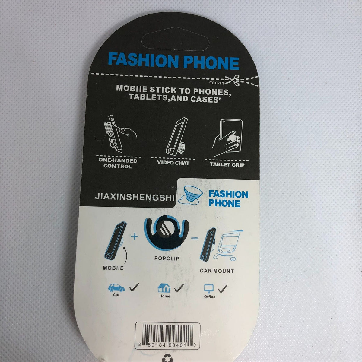 Fashion Phone Grip Stand and Car Mount Set Blue and Pink Beachy Look