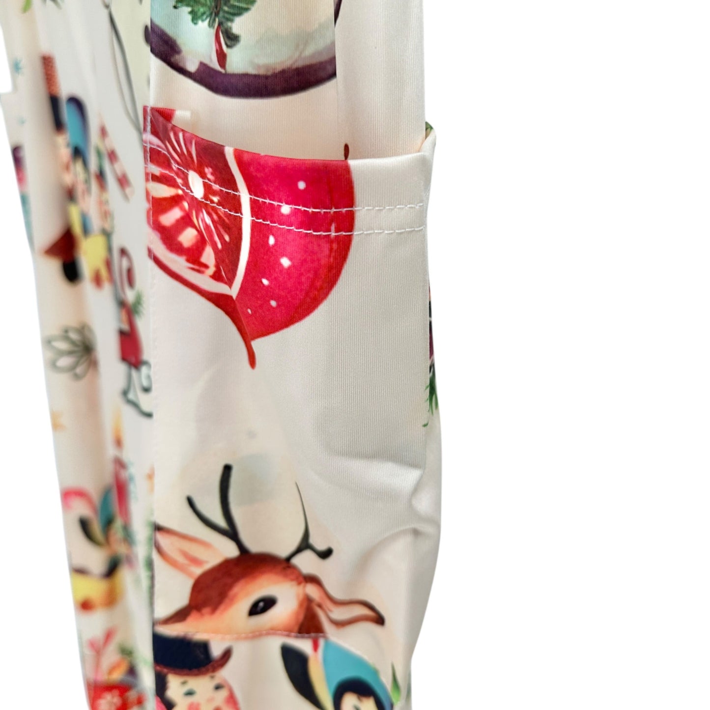 Festive Christmas Print Lounge Pants Womens fits like 3XL Polyester Elastane NEW