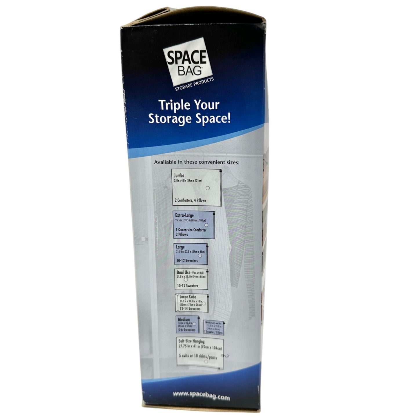 Space Bag Combo Set of 6 Vacuum Storage Bags 2 L 2 M 1 XL 1 Travel Compression